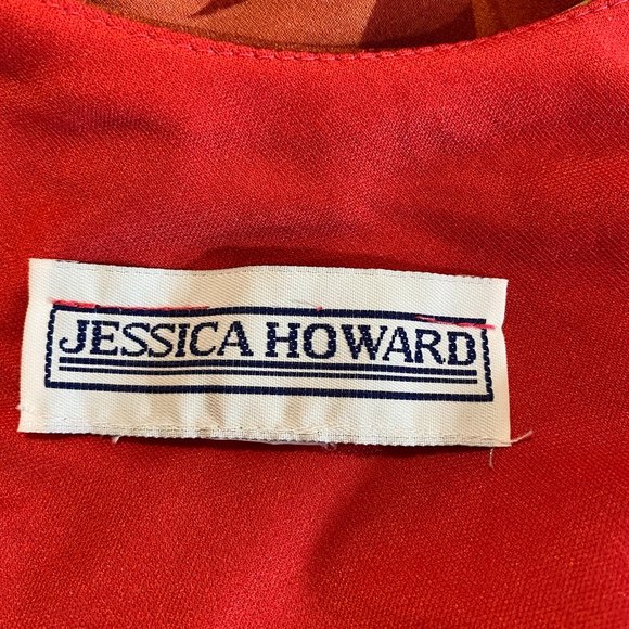 Jessica Howard Glittered Floral Slip-on Dress Size M Orange - Picture 4 of 4
